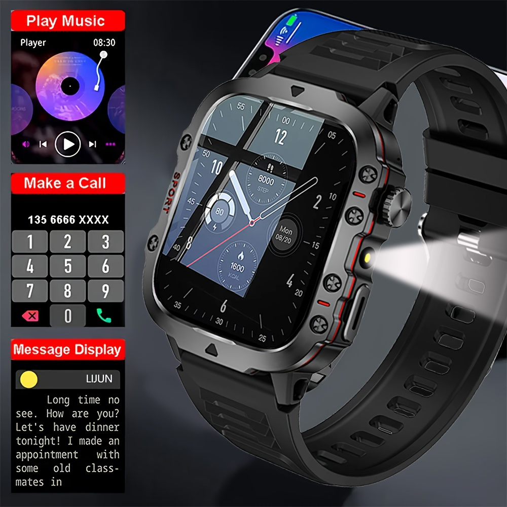 Blood Pressure Monitor - New Military GPS Smart Watch Men