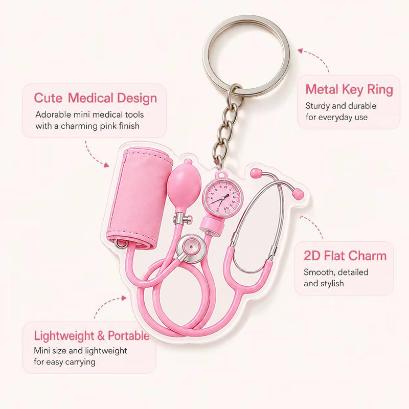 NEW 1 Pcs Cute Pink Mini 2D Fl - Stethoscope recension och pris